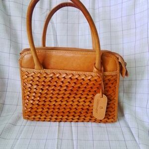 Elegant Etienne Aigner Woven Leather Handbag
